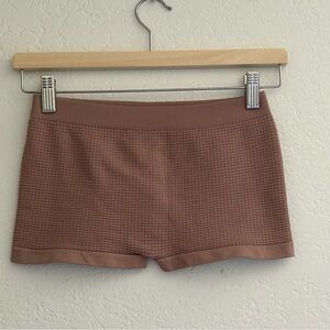 Sky & Sparrow Brown Seamless Waffle Knit Shorts | XS | Made in USA | 92% Nylon